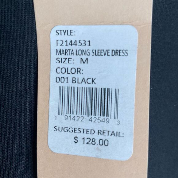 NWT Rebecca Minkoff Marta Belted‎ T-Shirt Dress Black Long Sleeve Size Medium - Picture 7 of 13